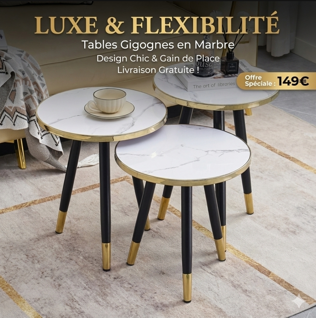 Ensemble table chevet 3 pices