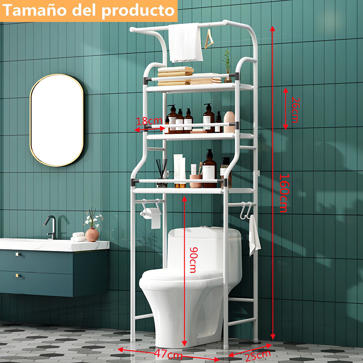 Etagetere de Rangement pour salle de bain