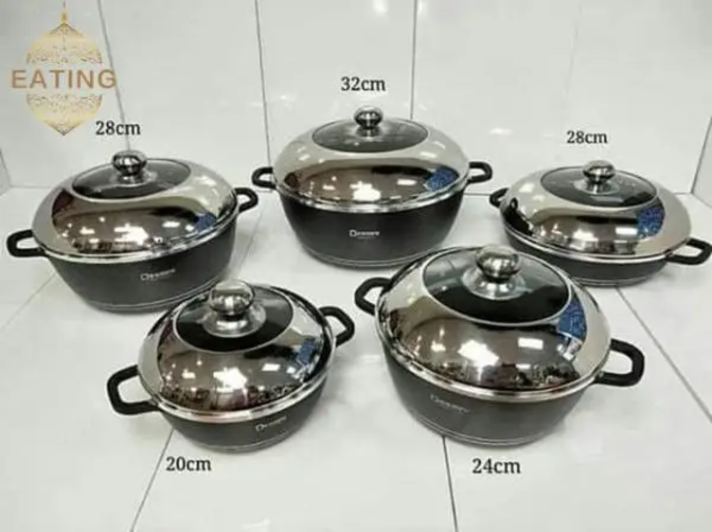 Serie casseroles aluminium anti-adhesif couvercle en verre