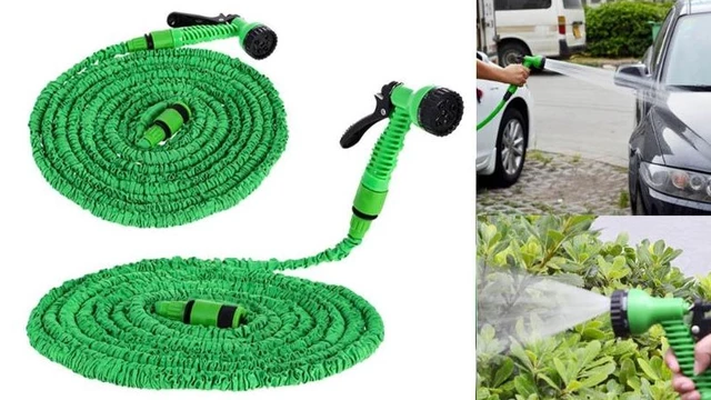 Kit de tuyau de pistolet à eau extensible en PVC, magique, avec 6 modes de pulvérisation, pour le jardin, la ferme, l'irrigation et le lavage de voiture 30 metres