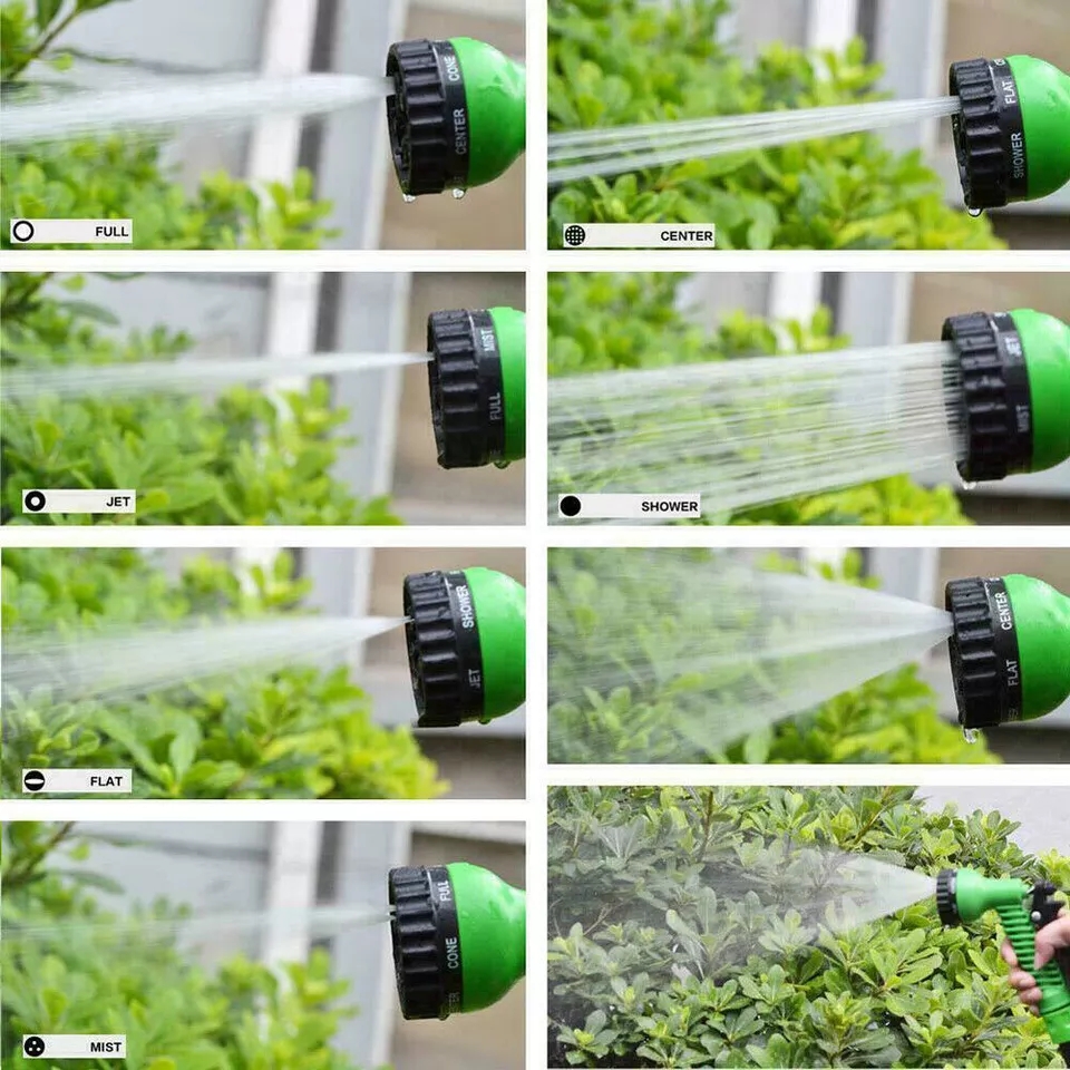 Kit de tuyau de pistolet à eau extensible en PVC, magique, avec 6 modes de pulvérisation, pour le jardin, la ferme, l'irrigation et le lavage de voiture 30 metres